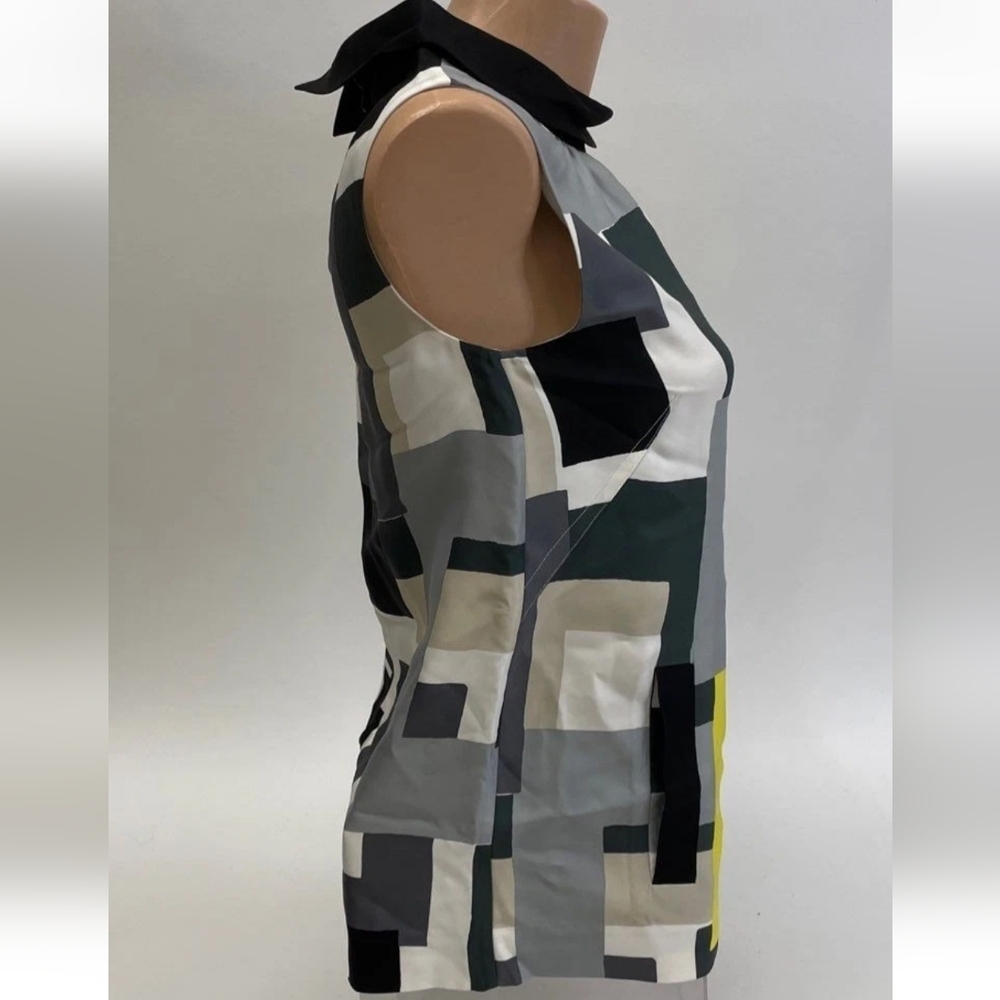 BNW/O TAGS Kate Spade ♠️ Geometric Colorblock Sleeveless Blouse Womens Size 2 - Picture 6 of 15